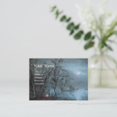 ブルーパール紙のロマンチックなノクターランドスケープ 名刺 (スタンド正面)