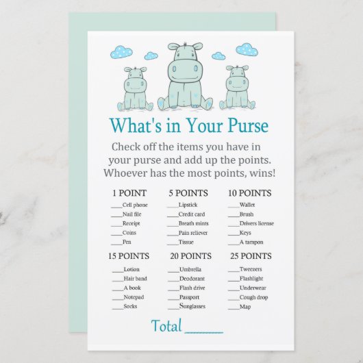 ブルーヒッポあなたの財布ゲームの中に何がある (正面/裏面)