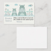 ブルーヒッポおむつラッフルチケット プレイスカード (正面/裏面)