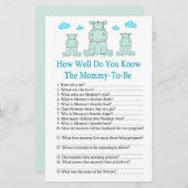 ブルーヒッポベビーシャワーゲームをどれだけ知っているか (正面/裏面)