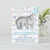 ブルーヒッポボーイ1st誕生日の招待状。 招待状 (スタンド正面)