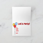 ブルーヒッポ顔第5誕生日招待状 招待状 (内部)