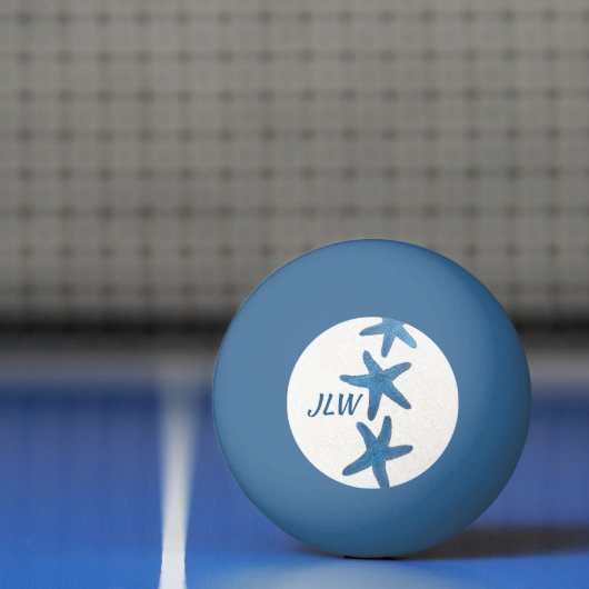 ブルーヒトデ航海のモパーソナライズされたグラム 卓球ボール (ネット)