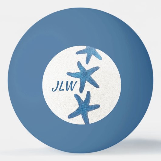ブルーヒトデ航海のモパーソナライズされたグラム 卓球ボール (正面)