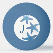 ブルーヒトデ航海のモパーソナライズされたグラム 卓球ボール (裏面)