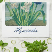 ブルーヒヤシンスヴィンテージ植物芸術 キッチンタオル (折り畳み)