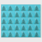 ブルーヒョウのチータクリスマスツリー ラッピングペーパー (フラット)