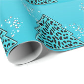 ブルーヒョウのチータクリスマスツリー ラッピングペーパー (ロールコーナー)