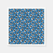 ブルーヒョウモダンアニマルプリントパターン スタンダードカクテルナプキン (正面)