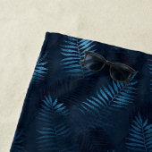 ブルーヒョウ印刷きらめく熱帯フローラ名 ビーチタオル (インサイチュ)