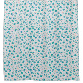 ブルーヒョウ柄 シャワーカーテン (正面)