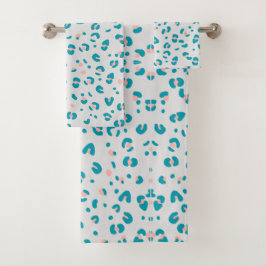 ブルーヒョウ柄 バスタオルセット