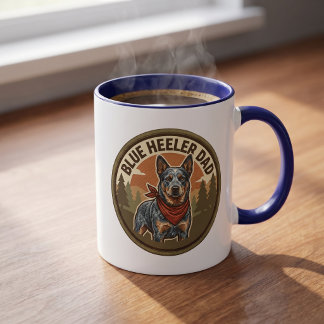 ブルーヒーラーお父さん コーヒーマグ | キャトルドッグお父さんギフト マグカップ