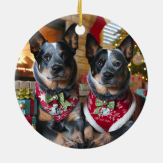 ブルーヒーラーでクリスマスをお祝いしましょう! セラミックオーナメント