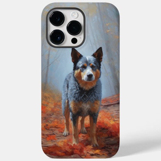 ブルーヒーラーと紅葉のインスピレーション Case-Mate iPhoneケース (裏面)