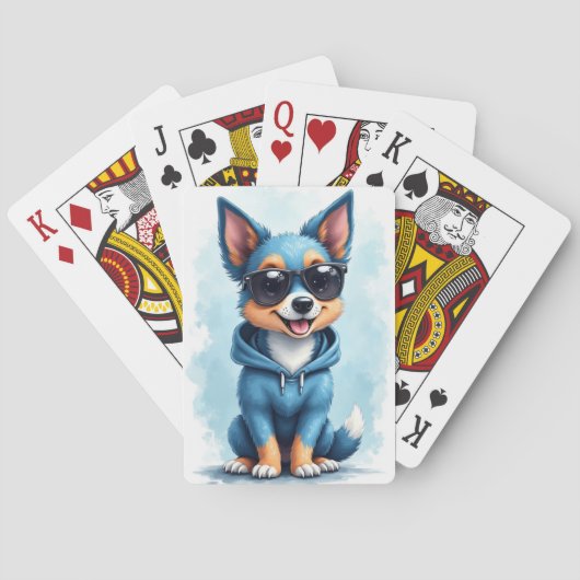 ブルーヒーラーのかわいい犬 トランプ (裏面)