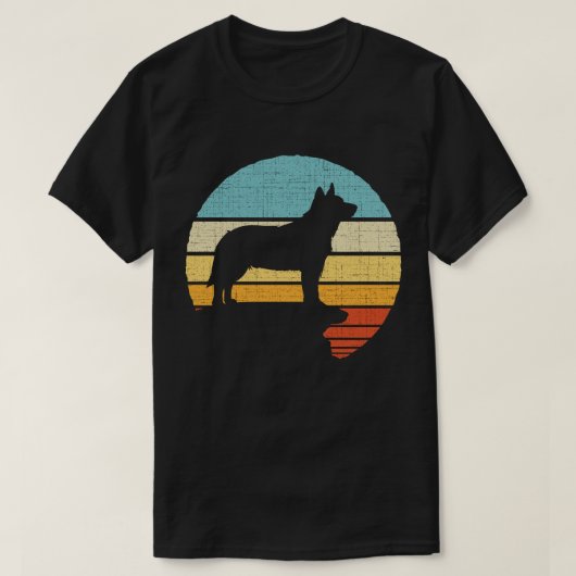 ブルーヒーラーオーストラリアキャトルドッグレトロドッグパピー Tシャツ (デザイン正面)
