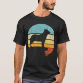 ブルーヒーラーオーストラリアキャトルドッグレトロドッグパピー Tシャツ (正面)