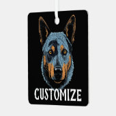 ブルーヒーラーオーストラリアキャトルドッグ名前をカスタムする メタルオーナメント (正面左)