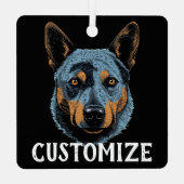 ブルーヒーラーオーストラリアキャトルドッグ名前をカスタムする メタルオーナメント (裏面)