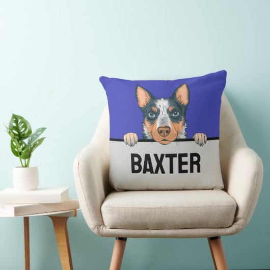 ブルーヒーラーオーストラリア牛の犬の恋人かわいい子犬 クッション (椅子)