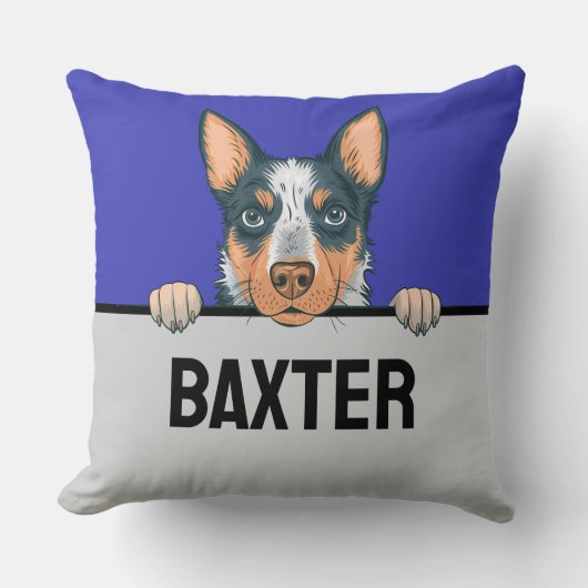 ブルーヒーラーオーストラリア牛の犬の恋人かわいい子犬 クッション (正面)