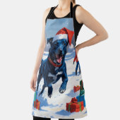 ブルーヒーラークリスマスフェスティバルスノーシーン エプロン (インサイチュ)