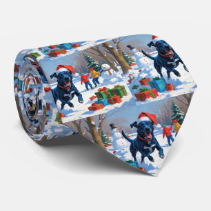 ブルーヒーラークリスマスフェスティバルスノーシーン ネクタイ