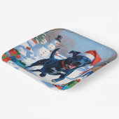 ブルーヒーラークリスマスフェスティバルスノーシーン ペーパープレート (傾斜あり)