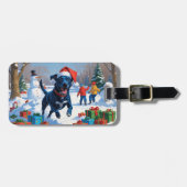 ブルーヒーラークリスマスフェスティバルスノーシーン ラゲッジタグ (正面横)