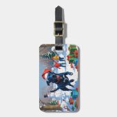 ブルーヒーラークリスマスフェスティバルスノーシーン ラゲッジタグ (正面縦)