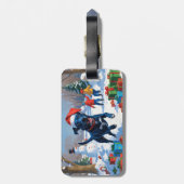 ブルーヒーラークリスマスフェスティバルスノーシーン ラゲッジタグ (裏面縦)