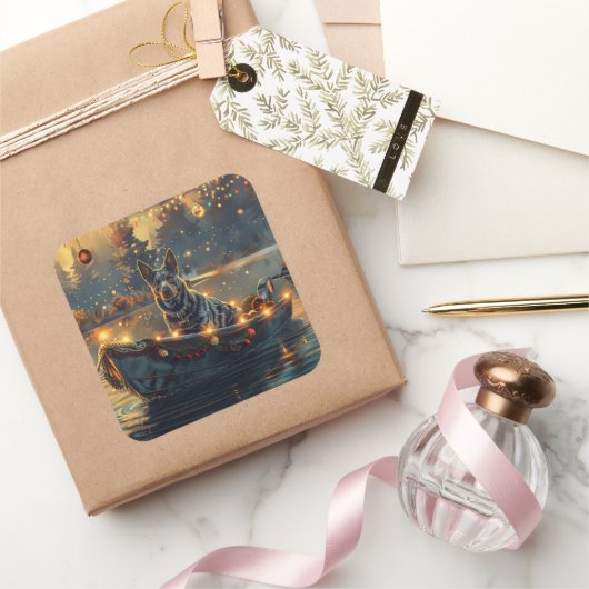 ブルーヒーラークリスマスフェスティバル航海 スクエアシール (ギフト)