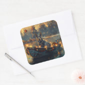 ブルーヒーラークリスマスフェスティバル航海 スクエアシール (封筒)