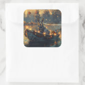 ブルーヒーラークリスマスフェスティバル航海 スクエアシール (バッグ)