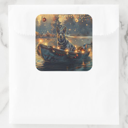 ブルーヒーラークリスマスフェスティバル航海 スクエアシール (バッグ)