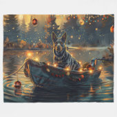 ブルーヒーラークリスマスフェスティバル航海 フリースブランケット (正面(横))