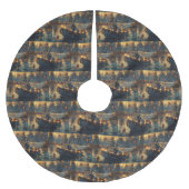 ブルーヒーラークリスマスフェスティバル航海 ブラッシュドポリエステルツリースカート (正面)