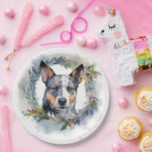 ブルーヒーラークリスマスリースフェスティバルカップ ペーパープレート (パーティー)