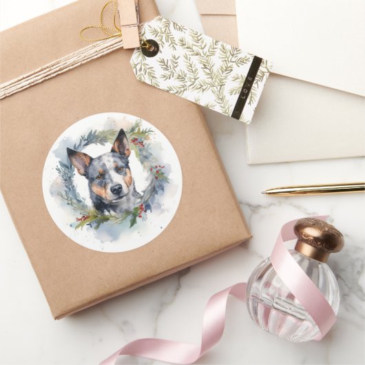 ブルーヒーラークリスマスリースフェスティバルカップ ラウンドシール (ギフト)