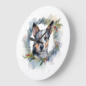ブルーヒーラークリスマスリースフェスティバルカップ ラージ壁時計 (傾斜)