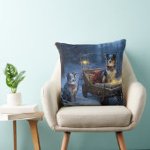 ブルーヒーラースノウィースリークリスマスデコール クッション (椅子)