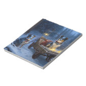 ブルーヒーラースノウィースリークリスマスデコール ノートパッド (回転)