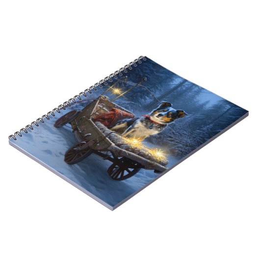 ブルーヒーラースノウィースリークリスマスデコール ノートブック (左側)