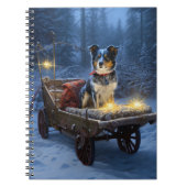 ブルーヒーラースノウィースリークリスマスデコール ノートブック (正面)