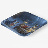 ブルーヒーラースノウィースリークリスマスデコール ペーパープレート (傾斜あり)