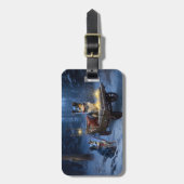 ブルーヒーラースノウィースリークリスマスデコール ラゲッジタグ (正面縦)