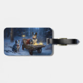 ブルーヒーラースノウィースリークリスマスデコール ラゲッジタグ (裏面横)