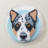 ブルーヒーラードッグインスパイア3D  ラウンドクッション (裏面)