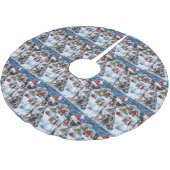 ブルーヒーラードッグウィンターワンダーランドクリスマスジョイ ブラッシュドポリエステルツリースカート (アングル)